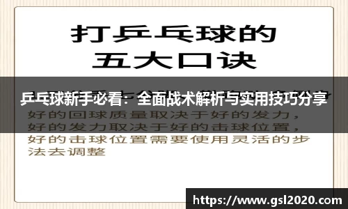 乒乓球新手必看：全面战术解析与实用技巧分享